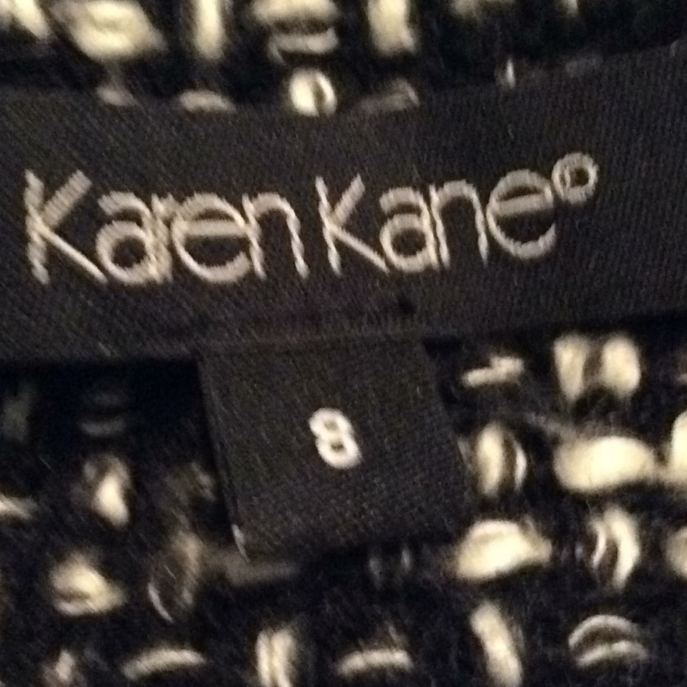 Karen Kane Great Black & Ivory Woven Jacket sz 8 - Picture 10 of 16